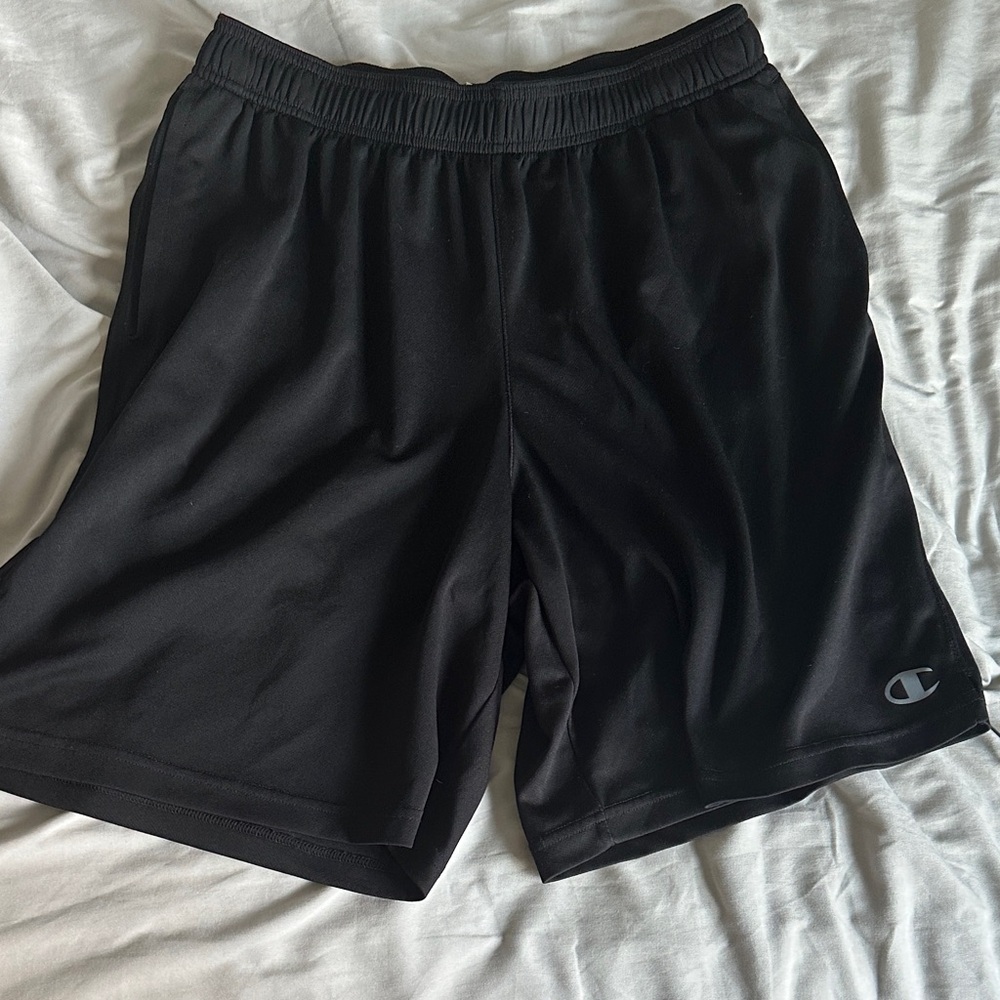 Champion Men's Jet Black Athletic Shorts